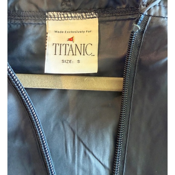 Titanic White Star Line Windbreaker Navy Blue Quarter Zip Anorak Hooded Jacket S - Picture 5 of 5